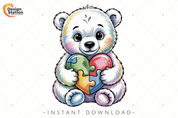 Download Autism Awareness Bear Illustration PNG - Bear illustration Collection