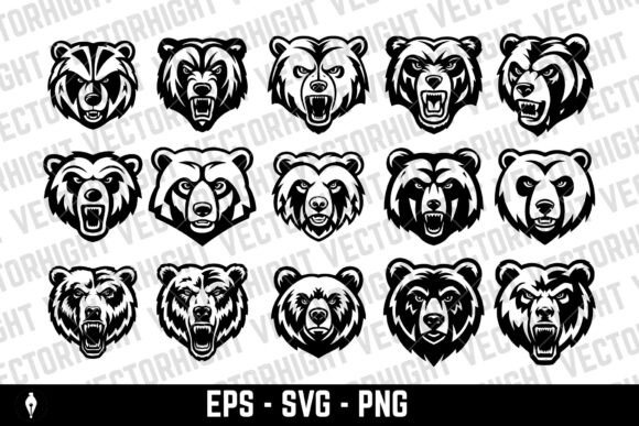 Download Angry Bear Head. Grizzly Bear Mascot Hea - Mascot Collection