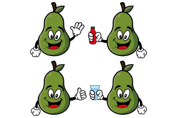 Download Smiling Avocado Cartoon Mascot Character - Mascot Collection