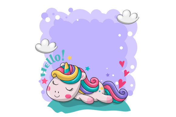 Download Cute Lazy Baby Unicorn Illustration - Unicorn illustration Collection