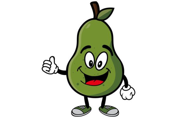 Download Smiling Avocado Cartoon Mascot Character - Mascot Collection
