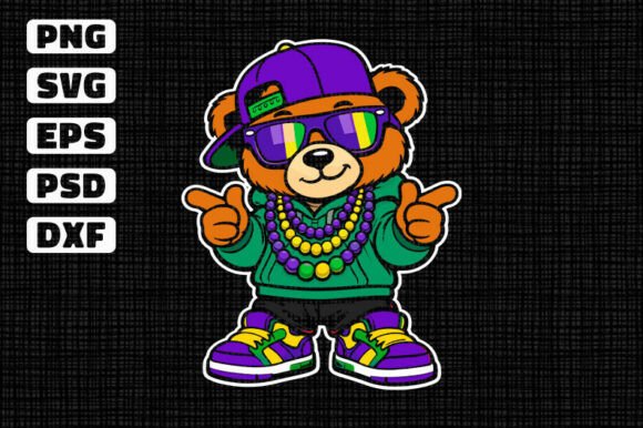 Download Mardi Gras Bear Mascot SVG - Mascot Collection
