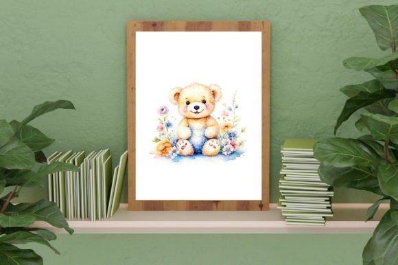 Download Watercolor Cute Baby Teddy Bear Graphic - Graphic Collection