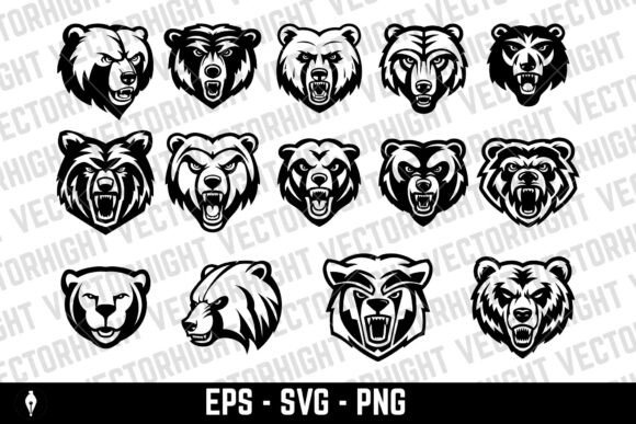Download Angry Bear Head. Grizzly Bear Mascot Hea - Mascot Collection