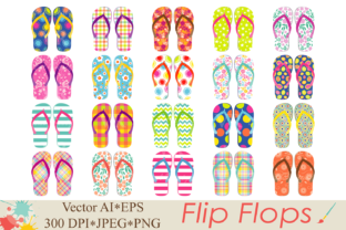 Download Flip Flops Clipart / Beach Shoes Graphics / Summer Vector Illustration - Graphic Collection
