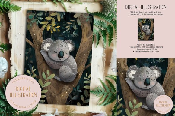 Download Sleeping Koala Bear Illustration - Bear illustration Collection