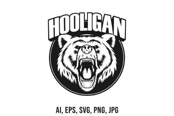 Download Hooligan Logo Template with Bear Mascot - Mascot Collection
