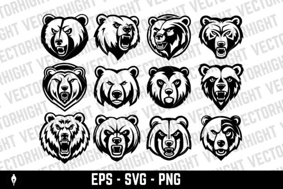 Download Angry Bear Head. Grizzly Bear Mascot Hea - Mascot Collection