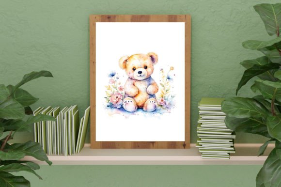 Download Watercolor Cute Baby Teddy Bear Graphic - Graphic Collection
