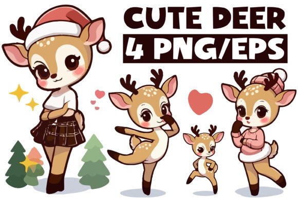 Download Cute Deer Vector Graphic Illustrations - Graphic Collection