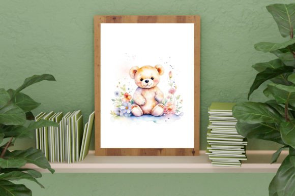 Download Watercolor Cute Baby Teddy Bear Graphic - Graphic Collection