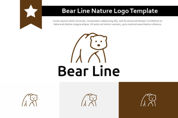 Download Bear Line Art Style Nature Logo Template - Nature Collection