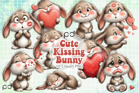 Download Cute Kissing Bunny Clipart Graphics - Graphic Collection