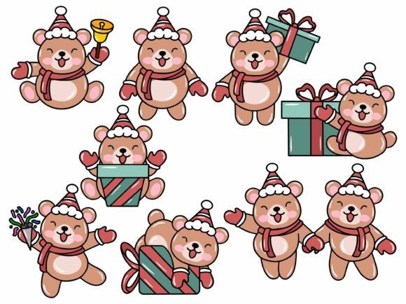 Download Christmas Day Bear Illustration - Bear illustration Collection