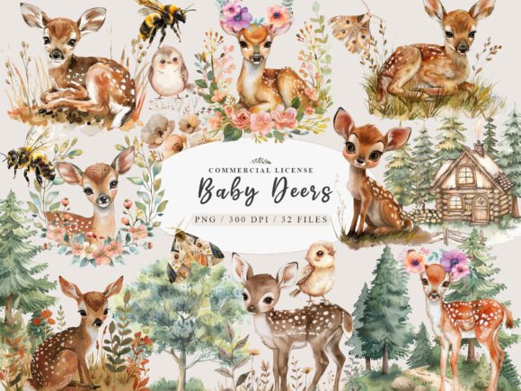 Download Forest Animals Clipart, Baby Deer Png - Animal Collection