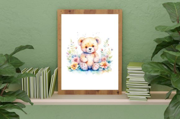 Download Watercolor Cute Baby Teddy Bear Graphic - Graphic Collection