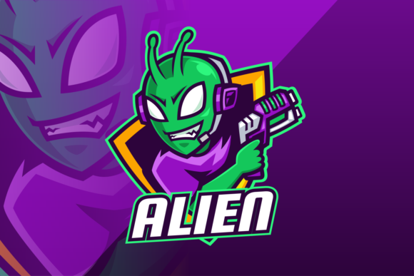 Download Alien with Laser Gun Esport Mascot Logo - Mascot Collection
