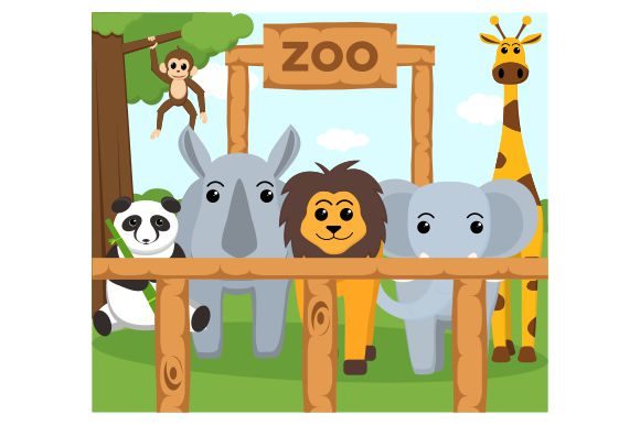 Download The Zoo Animals Flat Design - Animal Collection