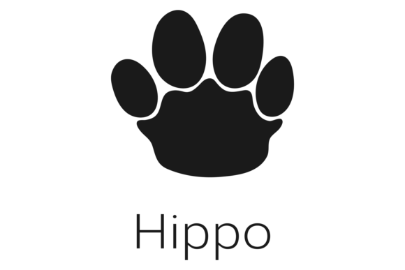 Download Safari Animal Footprint. Black Hippo Tra - Animal Collection