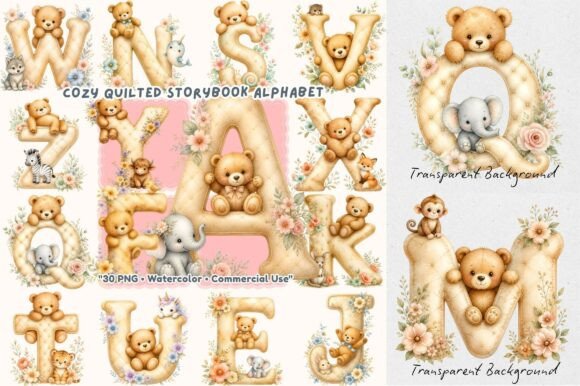 Download Storybook Animal Quilted Alphabet PNG - Animal Collection