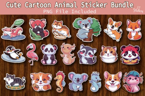 Download Cute Cartoon Animal Sticker Bundle - Animal Collection