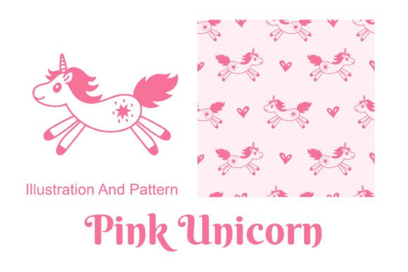 Download Pink Unicorn Illustration and Pattern - Premium Resources