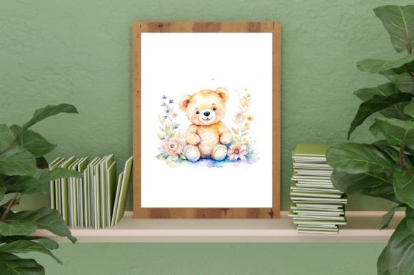 Download Watercolor Cute Baby Teddy Bear Graphic - Graphic Collection