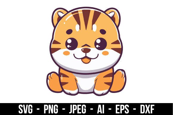 Download Chonky Tiger Vector Graphic SVG - Graphic Collection