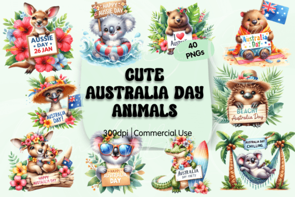 Download Cute Australia Day Animals Clipart - Animal Collection
