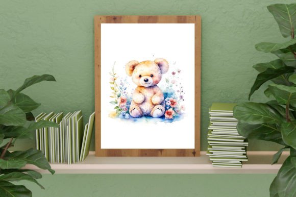 Download Watercolor Cute Baby Teddy Bear Graphic - Graphic Collection