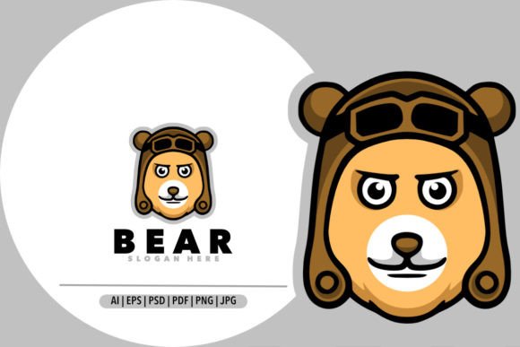 Download Cute Teddy Bear Mascot Pilot Logo - Mascot Collection