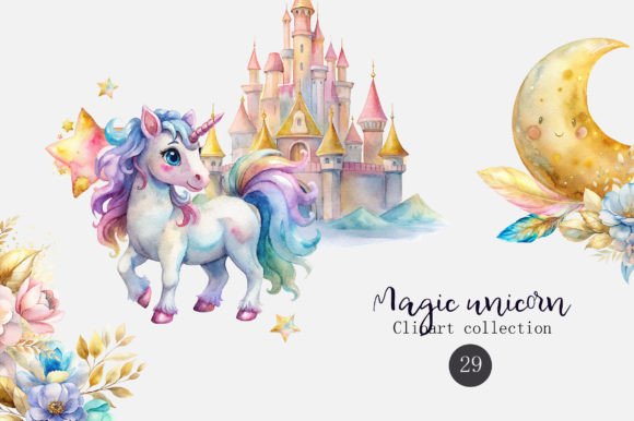 Download Magic Unicorn Illustration Set - Unicorn illustration Collection