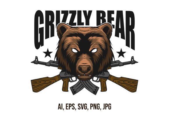 Download Military Print Design with Bear Mascot - Mascot Collection