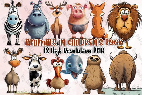Download Animals in Children's Book Clipart PNG - Animal Collection