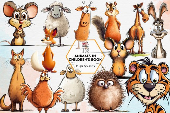 Download Animals in Children's Book Clipart PNG - Animal Collection