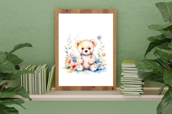 Download Watercolor Cute Baby Teddy Bear Graphic - Graphic Collection