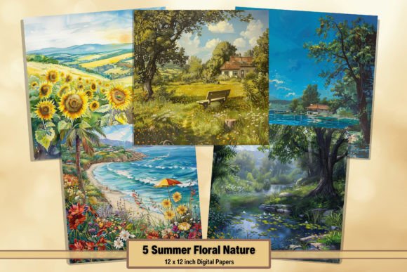 Download Summer Floral Nature Digital Papers 55 - Nature Collection