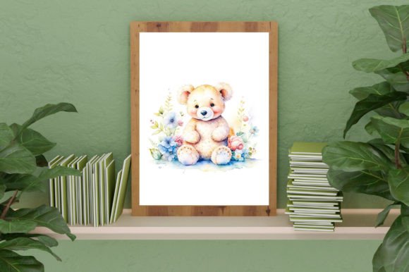 Download Watercolor Cute Baby Teddy Bear Graphic - Graphic Collection