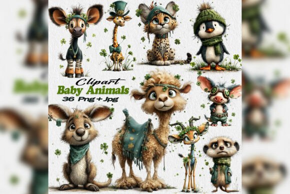 Download Whimsical St Patrick Baby Animals PNG - Animal Collection