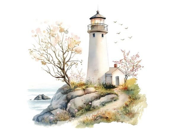 Download 10 Lighthouse in Spring Nature Landscape - Nature Collection