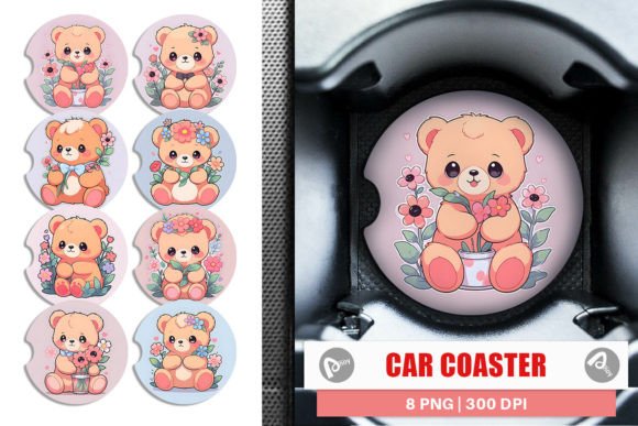 Download Car Coaster Cute Teddy Bear Illustration - Bear illustration Collection