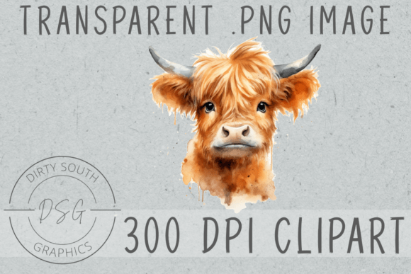 Download Watercolor Baby Highland Cow Calf - Calf Collection
