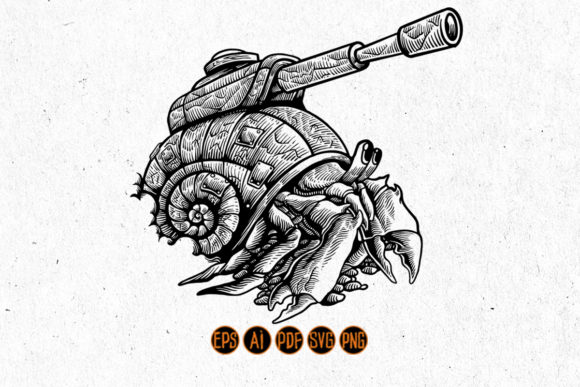 Download Handdrawn Hermit Crab Silhouette Clipart - Drawn Collection